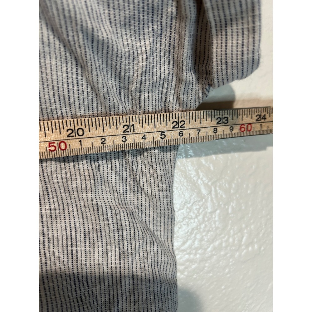 Christopher & Banks Womens Large Blue White Striped Cotton Button Down Shirt L - Picture 5 of 7